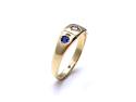 Sapphire & Diamond 3 Stone Ring
