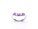 18ct Pink Sapphire & Diamond Wishbone