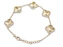 Silver Gold Plated CZ Multi Clover Bracelet