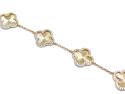 Silver Gold Plated CZ Multi Clover Bracelet