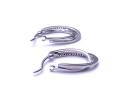 9ct White Gold Diamond Hoop Earrings