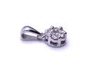 9ct White Gold Diamond Cluster Pendant