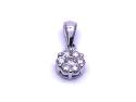 9ct White Gold Diamond Cluster Pendant