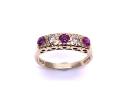 9ct Yellow Gold Ruby & Diamond Ring