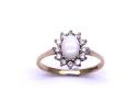 9ct Yellow Gold Opal & CZ Cluster Ring