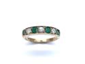 9ct Yellow Gold Emerald & Diamond Ring