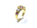 Synthetic Ruby & Seed Pearl Ring