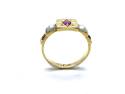 Synthetic Ruby & Seed Pearl Ring
