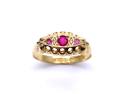 18ct Synthetic Ruby & Diamond Ring 1919