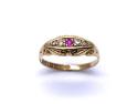 18ct Synthetic Ruby & Diamond Ring 1914