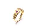 18ct Synthetic Ruby & Diamond Ring Chester 1902