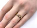 Synthetic Ruby & Diamond 3 Stone Ring