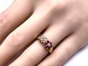 Synthetic Ruby & Diamond Cluster Ring