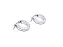 Silver Oval Greek Key Hoop Earrings