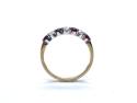 9ct Yellow Gold Ruby & Diamond 7 Stone Ring