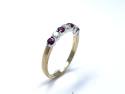 9ct Yellow Gold Ruby & Diamond 7 Stone Ring