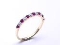 9ct Yellow Gold Ruby & Diamond Half Eternity Ring