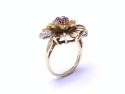 18ct Ruby and Diamond Flower Ring