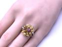18ct Ruby and Diamond Flower Ring