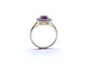 9ct Yellow Gold Ruby & Diamond Double Halo Ring