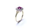 9ct Yellow Gold Ruby & Diamond Double Halo Ring