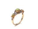 9ct Opal & White Zircon 3 Stone Ring