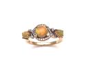 9ct Opal & White Zircon 3 Stone Ring
