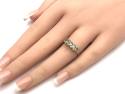 9ct Green Garnet and White Zircon Ring