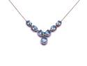 9ct Blue Zircon & Diamond Necklet