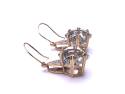 9ct Prasiolite & Zircon Drop Earrings