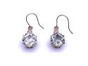 9ct Prasiolite & Zircon Drop Earrings