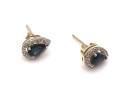 9ct Yellow Gold Sapphire & Diamond Stud Earrings