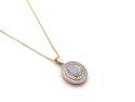 9ct Yellow Gold Opal & Diamond Pendant and Chain