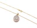 9ct Yellow Gold Opal & Diamond Pendant and Chain
