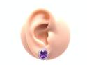 18ct Amethyst & Diamond Halo Earrings