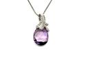 9ct Amethyst & Diamond Pendant & Chain