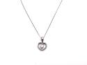 9ct White Gold CZ Heart Pendant & Chain