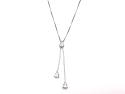 9ct White Gold CZ Drop Necklet