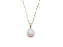 9ct Yellow Gold Opal & Diamond Pendant & Chain