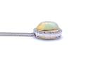 18ct White Gold Opal & Diamond Pendant & Chain