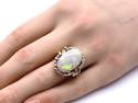 18ct Yellow Gold Opal & Diamond Ring