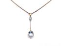 Aquamarine 2 Stone Pendant & Chain