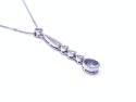 9ct White Gold Aquamarine & Diamond Pendant
