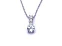 Platinum Aquamarine & Diamond Pendant & Chain