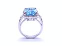 18ct White Gold Aquamarine & Diamond Cluster Ring