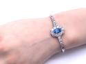Art Deco Aquamarine & Diamond Bracelet App 2.80ct