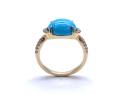 9ct Yellow Gold Turquoise & Diamond Ring 0.22ct
