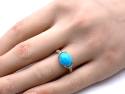 9ct Yellow Gold Turquoise & Diamond Ring 0.22ct