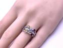 9ct White Gold Multi-Stone & Diamond Bubble Ring