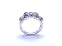 9ct White Gold Multi-Stone & Diamond Bubble Ring